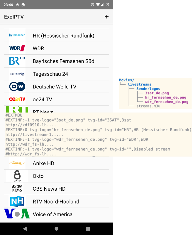 usa m3u file to your play list for iptv simple